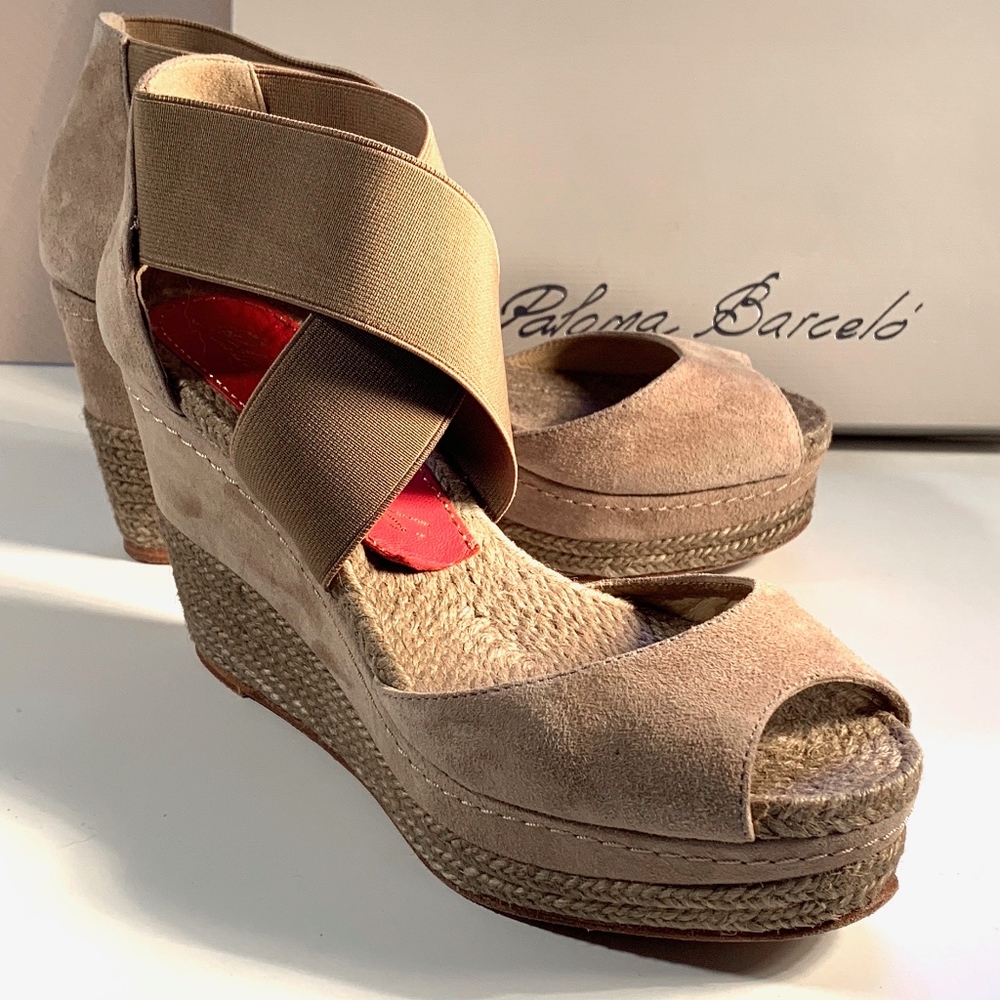 Wedge Suede Beige Espdrille Sandal